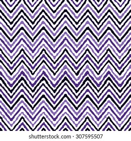 Hand drawing zigzag geometrical ethnic pattern seamless colorful vector      
