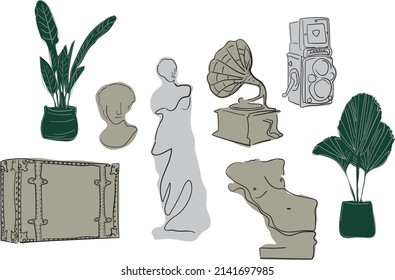 Hand drawing_ Decoration set, Props