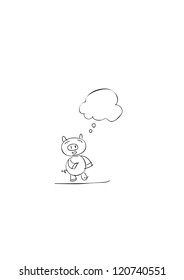 hand drawing.cartoon vector on white background