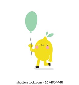 Handgezeichnet Sommerdruck mit Lemon. Vektorillustration Lemon - Zeichen. Siebdruck für Stoff oder Tapete.