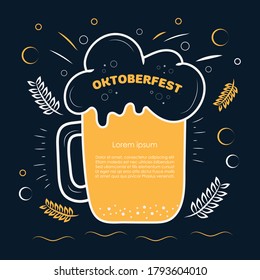 Hand drawling style. Oktoberfest with doodle element