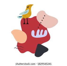 Hand drawm minimalistic shapes.Scandinavian style.