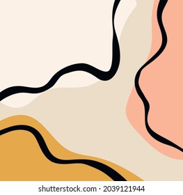 Hand drawm minimalistic shapes.Scandinavian style.