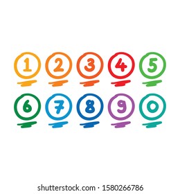 hand drawn 0-9 mathematical numbers. sketch mathematical numbers