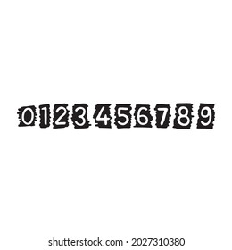 hand drawn 0-9 numbers. numbers in doodle boxes