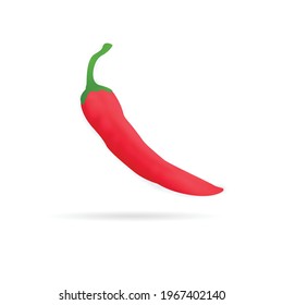 Hand drawn 3D chili pepper illustration