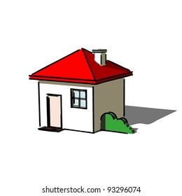 Hand drawn 3d home icon