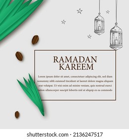 handgezeichnet und 3D-RAMADAN-Vorlagenkonzept, Vektorgrafik