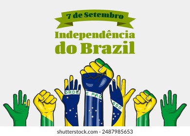 hand drawn 7 september Brazil independence day background illustration