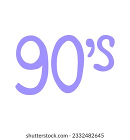 Hand drawn 90s lettering vector illustration