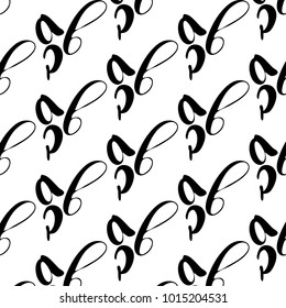 Hand drawn a, b, c letters. ABC pattern. Lettering. Pen brush calligraphy.
