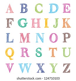 hand drawn abc letters
