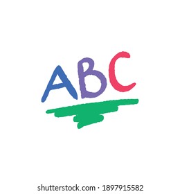 hand drawn ABC letters on white background
