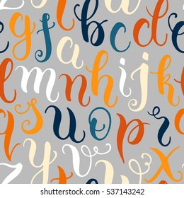 Hand drawn abc letters seamless pattern