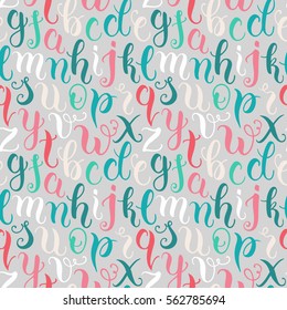 Hand drawn abc letters seamless pattern