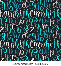 Hand drawn abc letters seamless pattern