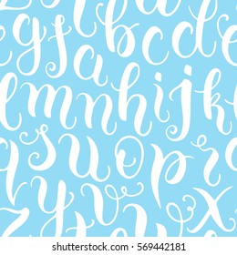 Hand drawn abc letters seamless pattern