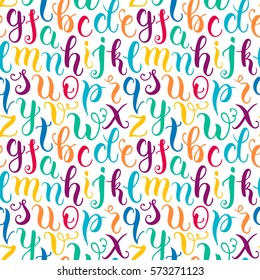 Hand drawn abc letters seamless pattern