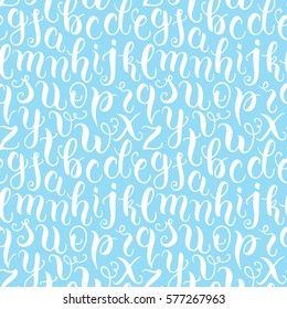 Hand drawn abc letters seamless pattern