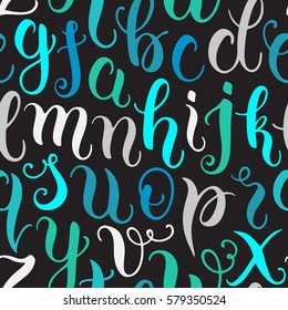 Hand drawn abc letters seamless pattern
