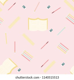 Hand drawn about education on pink background  ,education concept.