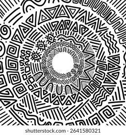 hand drawn abstract africa pattern background
