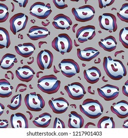 Hand drawn abstract animal print seamless pattern. Stylized cheetah skin texture for surface design, textile, wrapping paper, wallpaper, phone case, fabric.
