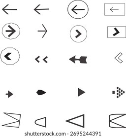 Hand drawn abstract arrow icon set collection