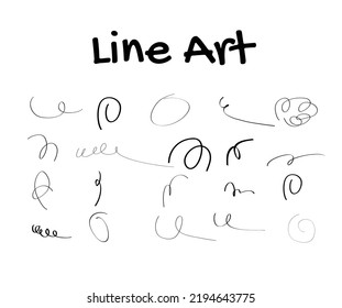 Hand drawn Abstract arrows, ribbons and other elements in hand drawn style for concept design. Doodle illustration. Vector template for decoration