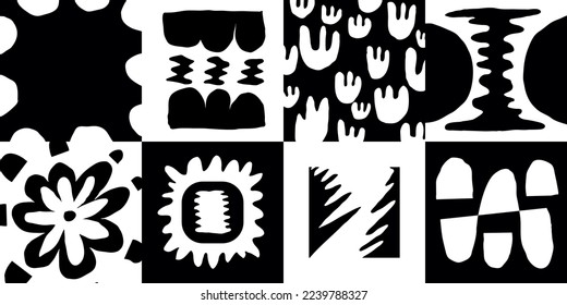 Hand drawn abstract art or symbol with simple bold geometric shape, circle, wave, flower, negative space.