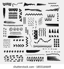 Hand drawn abstract arts vector element collection. Organic Shapes and brush design for cover, banner background. social post and stories background decoration, print, wallpaper. Vector illustration