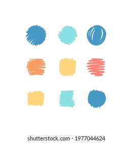 Hand drawn abstract arts vector element collection. Organic Shapes and brush design for cover, banner background.