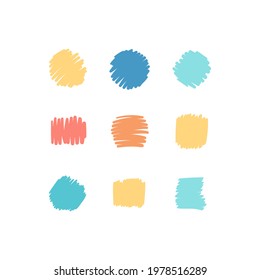 Hand drawn abstract arts vector element collection. Organic Shapes and brush design for cover, banner background.