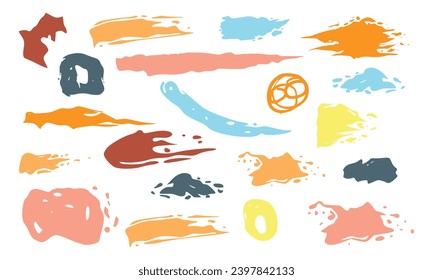 Hand drawn abstract arts vector element collection. Organic Shapes and brush design for cover, banner background. social post and stories background decoration, print, wallpaper. Vector illustration