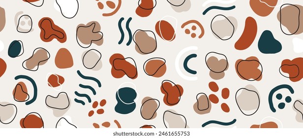 Dibujado a mano artes abstractas Vector elemento de colección. Formas orgánicas y diseño de pincel para portada, fondo de Anuncio. post social e historias decoración de fondo, impresión, Fondo de pantalla. Ilustración vectorial