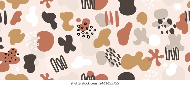 Hand drawn abstract arts vector element collection. Organic Shapes and brush design for cover, banner background. social post and stories background decoration, print, wallpaper. Vector illustration