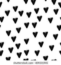 Hand drawn abstract background in black and white colors.  Vector seamless pattern