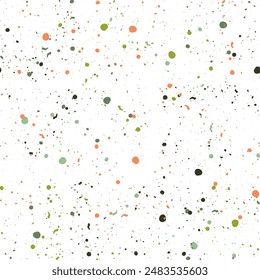 Hand drawn abstract background with circles in pastel colors and golden confetti.  Bubble pattern.