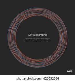 Hand Drawn Abstract Background. Color ring on a black background. Eps10 Vector illustration.