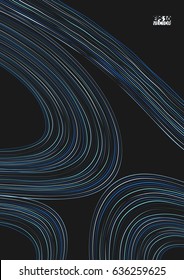 Hand Drawn Abstract Background. Color lines on a black background. Eps10 Vector illustration.