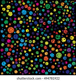 Hand drawn abstract background. Colorful grunge texture. Dot work. Vector Illustration.