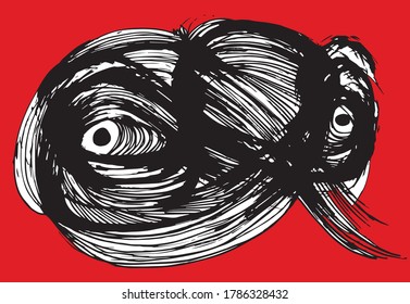 Hand drawn abstract background design, grunge texture, brush strokes. Usable for advertisement, banners, card, book cover, brochure, decoration, poster, web header template and etc.