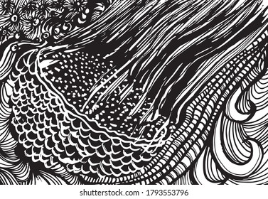Diseño de fondo abstracto dibujado a mano, textura gruesa, trazos de pincel. Se puede usar para publicidad, banners, tarjetas, portada de libros, folletos, decoración, afiches, plantillas de cabecera web, etc.