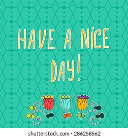 hand drawn abstract background with flowers and wishes