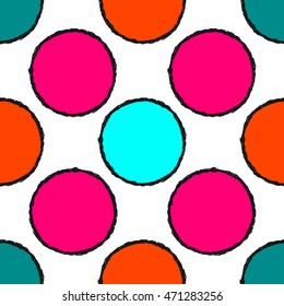 Hand drawn abstract background. Grunge texture with dots. Vector Illustration.