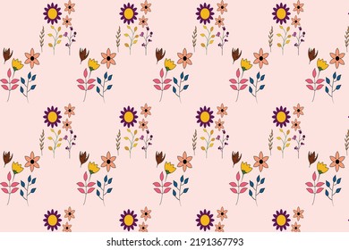 Hand drawn abstract background illustration with blooming flower pattern, perfect for backgrounds, covers and web wallpapers