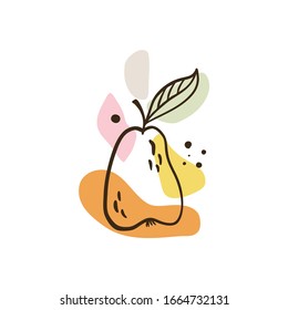 Hand drawn abstract background isolated on white. Vector pear background  for social media, cover, fabric, interior decor.