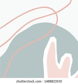 Hand drawn abstract background. Modern collage. Square social media design, poster, cover, packaging and branding design.