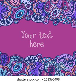 Hand drawn abstract background in oriental style. 