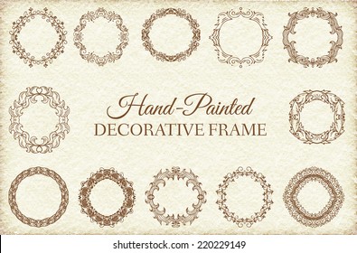 Hand drawn abstract background ornament frame illustration concept. Vector decorative retro banner of card or invitation design. Vintage traditional, Islam, arabic, indian, ottoman motifs, elements. 